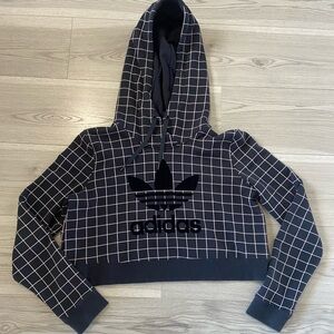 Adidas Crop Top Black Hoodie Size Size Small